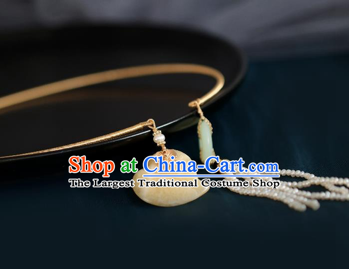 Chinese Traditional Ming Dynasty Precious Stones Necklace Handmade Ancient Princess Necklet Accessories for Women