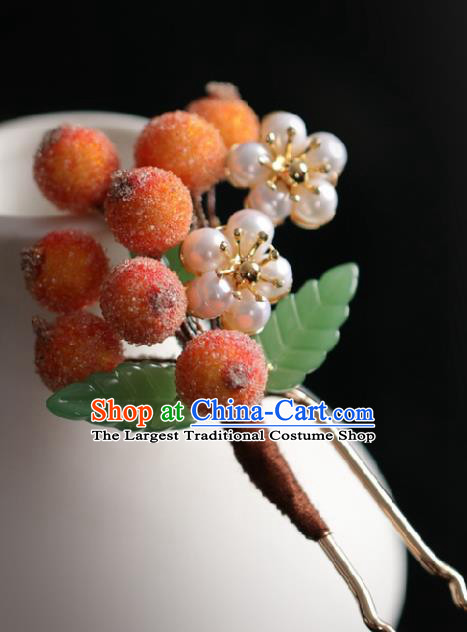 Chinese Handmade Ming Dynasty Princess Berry Hairpins Ancient Hanfu Hair Accessories for Women