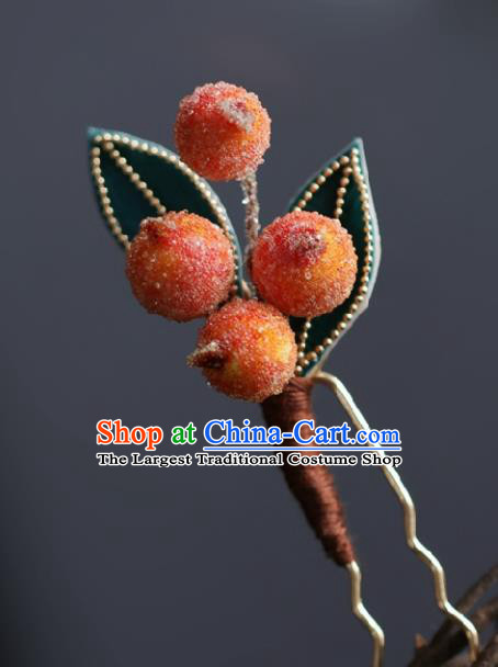 Chinese Handmade Ming Dynasty Princess Crabapple Hairpins Ancient Hanfu Hair Accessories for Women