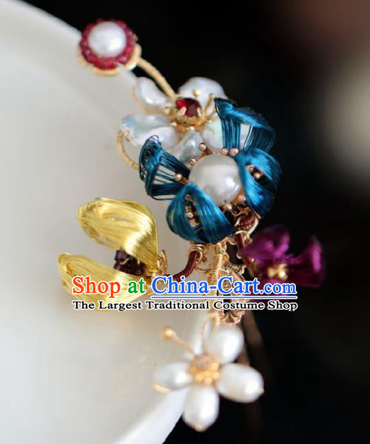 Chinese Handmade Ming Dynasty Queen Flowers Hairpins Ancient Hanfu Hair Accessories for Women
