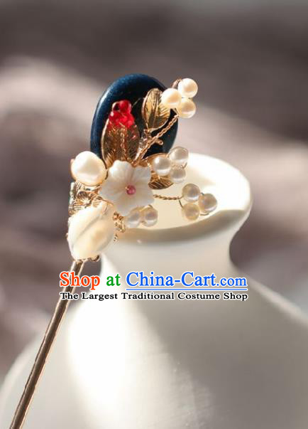 Chinese Handmade Ming Dynasty Queen Shell Flower Hairpins Ancient Hanfu Hair Accessories for Women
