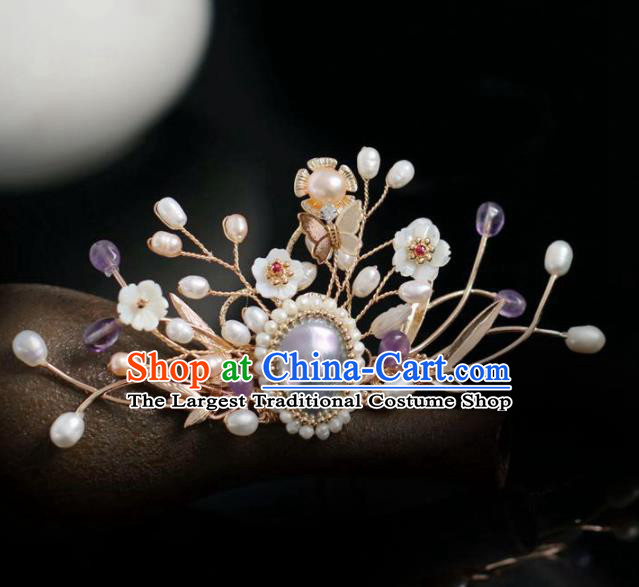 Chinese Handmade Ming Dynasty Princess Hair Crown Hairpins Ancient Hanfu Hair Accessories for Women