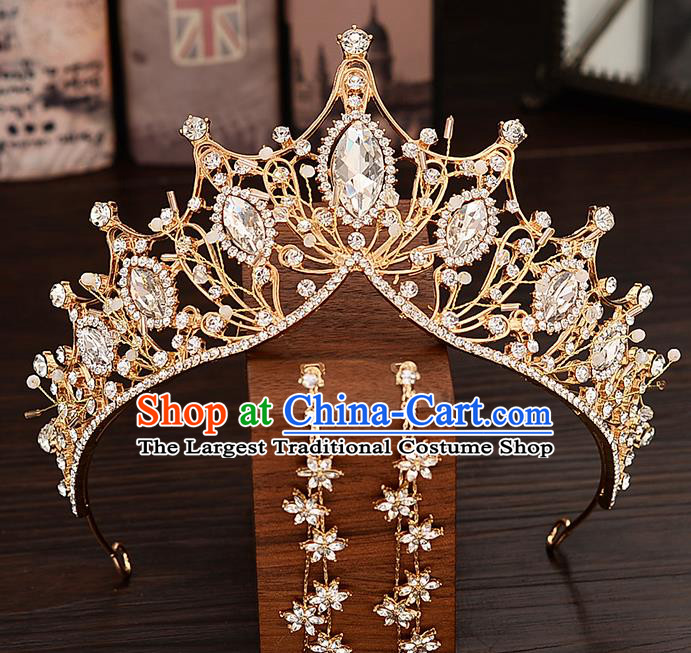 Top Handmade Bride Crystal Royal Crown Wedding Princess Hair Accessories for Women