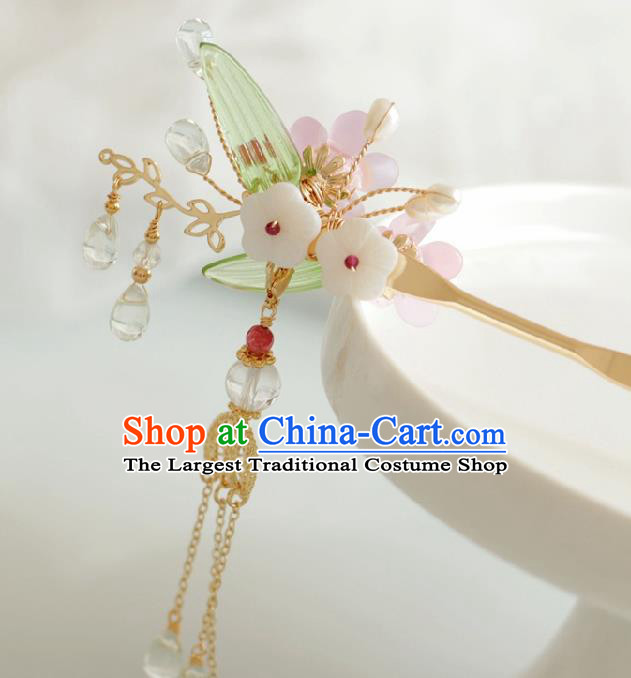 Chinese Handmade Tang Dynasty Princess Pink Plum Blossom Hairpins Ancient Hanfu Hair Accessories for Women