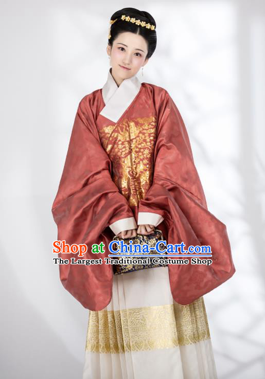 Traditional Chinese Ming Dynasty Contessa Blouse and Skirt Ancient Royal Infanta Historical Costumes for Women