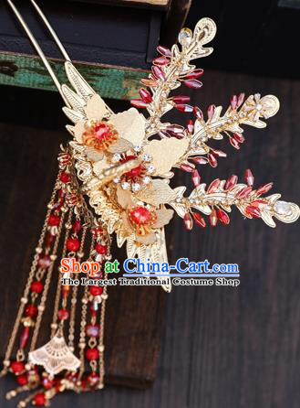 Traditional Chinese Wedding Phoenix Hair Comb Hairpins Handmade Ancient Bride Hair Accessories for Women