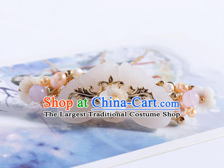 Traditional Handmade Chinese Wedding Jade Hairpins Ancient Bride Hair Accessories for Women