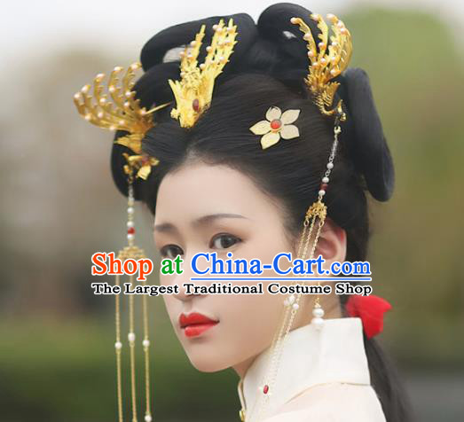 Traditional Chinese Ming Dynasty Princess Phoenix Hair Comb Hairpins Handmade Ancient Queen Hair Accessories for Women