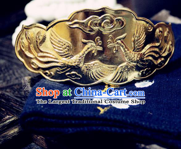 Chinese Traditional Tang Dynasty Princess Carving Phoenix Hairpins Handmade Ancient Royal Empress Hair Accessories for Women