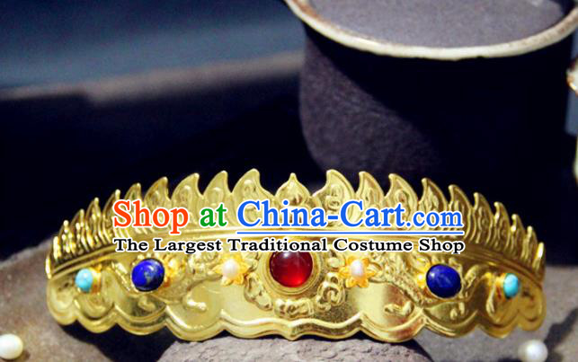 Chinese Traditional Tang Dynasty Hair Crown Handmade Ancient Royal Empress Hair Accessories for Women
