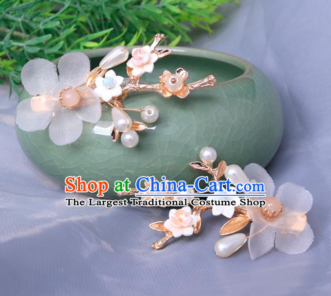 Traditional Chinese Hanfu Silk Flower Hair Claws Hairpins Handmade Ancient Princess Hair Accessories for Women