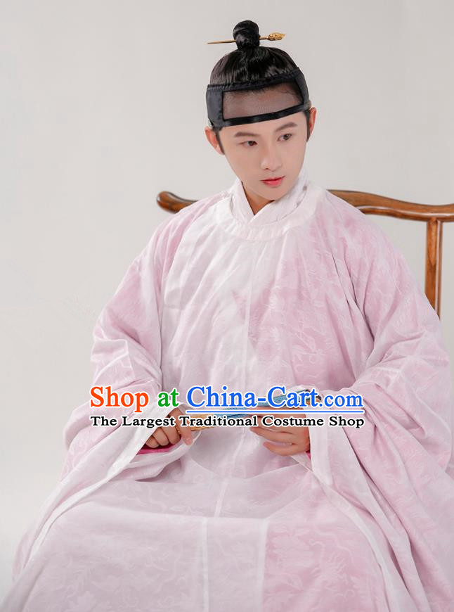 Traditional Chinese Ming Dynasty Taoist Hanfu Robe Ancient Scholar Historical Costumes for Men