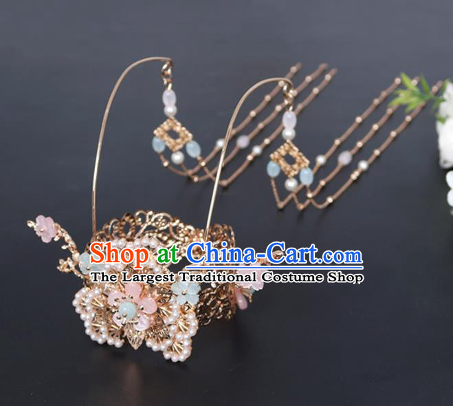 Traditional Chinese Hanfu Pine Hair Crown Hairpin Handmade Ancient Princess Hair Accessories for Women