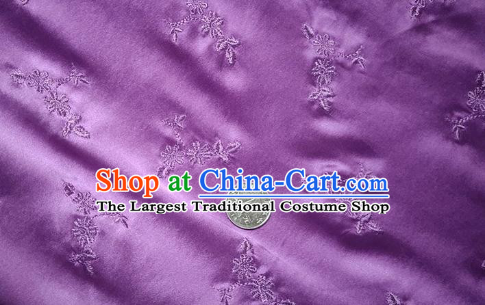 Chinese Traditional Jacquard Purple Silk Fabric Mulberry Silk Fabric Hanfu Dress Material