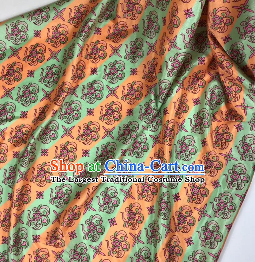 Chinese Traditional Pattern Green Brocade Hanfu Fabric Silk Fabric Hanfu Dress Material