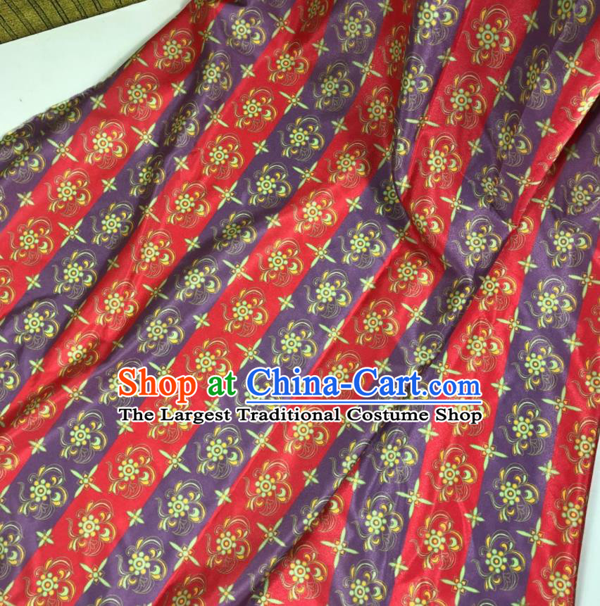 Chinese Traditional Pattern Red Brocade Hanfu Fabric Silk Fabric Hanfu Dress Material