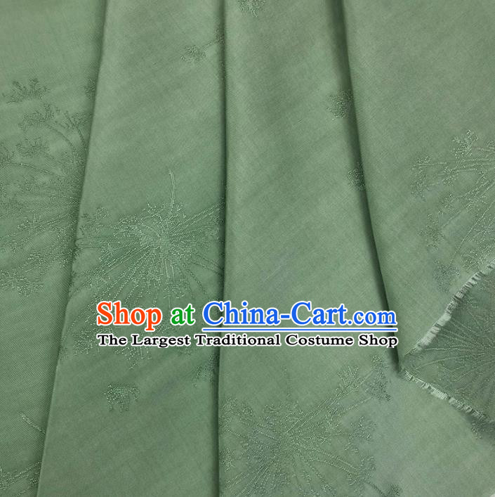 Chinese Traditional Classical Dandelion Pattern Green Cotton Fabric Imitation Silk Fabric Hanfu Dress Material