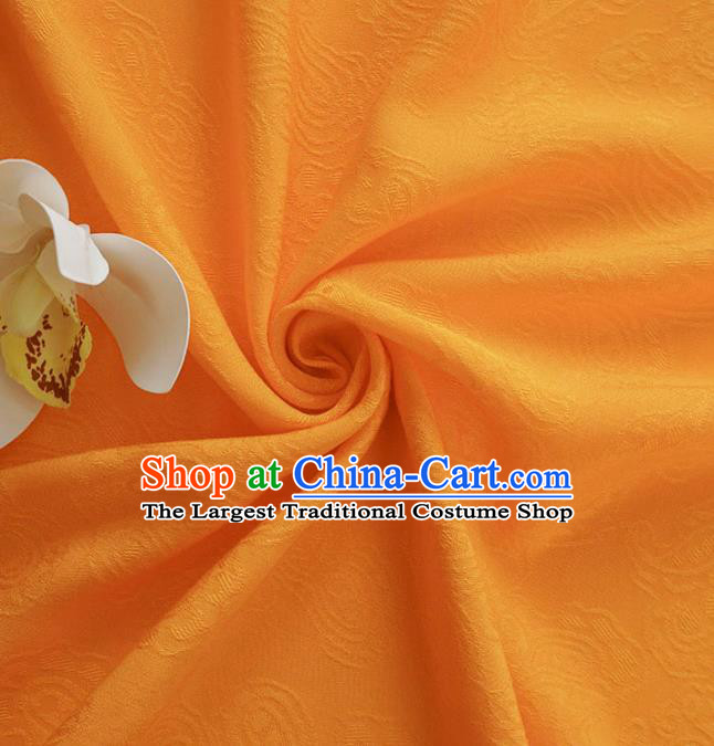 Chinese Traditional Classical Paisley Pattern Orange Cotton Fabric Imitation Silk Fabric Hanfu Dress Material