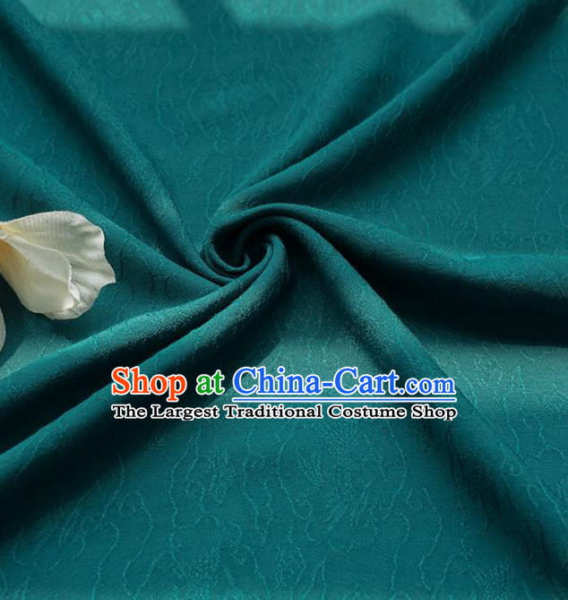 Chinese Traditional Classical Pattern Atrovirens Cotton Fabric Imitation Silk Fabric Hanfu Dress Material