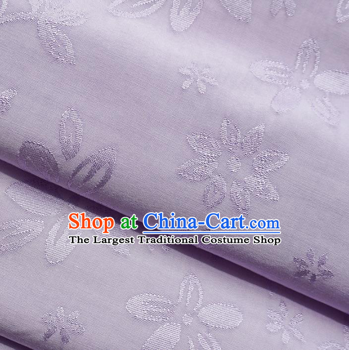 Chinese Traditional Classical Jacquard Pattern Light Purple Cotton Fabric Imitation Silk Fabric Hanfu Dress Material
