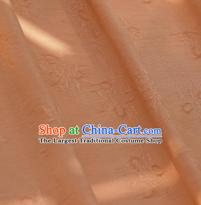 Chinese Traditional Classical Pattern Orange Cotton Fabric Imitation Silk Fabric Hanfu Dress Material