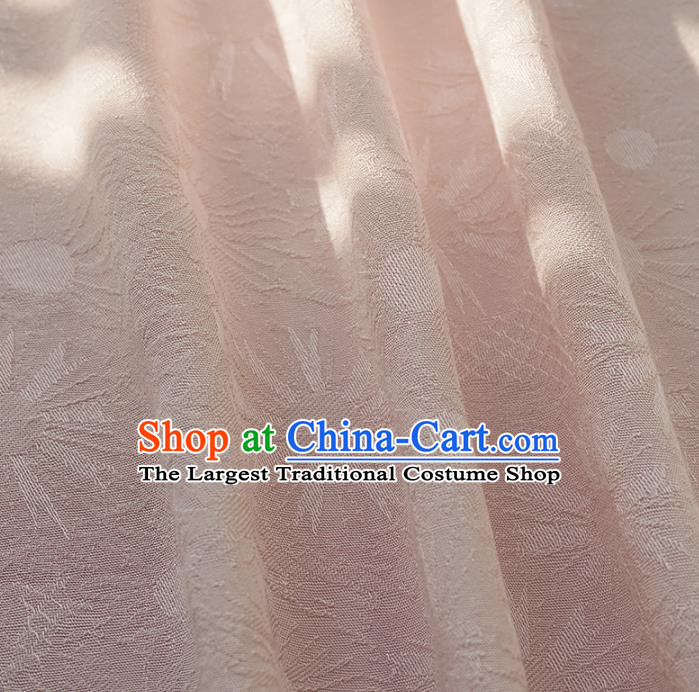 Chinese Traditional Classical Pattern Light Pink Cotton Fabric Imitation Silk Fabric Hanfu Dress Material