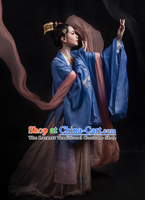 Chinese Ancient Hanfu Embroidered Dress Traditional Tang Dynasty Imperial Consort Costumes for Women