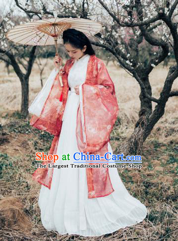 Chinese Ancient Swordswoman Hanfu Embroidered Dress Traditional Jin Dynasty Palace Princess Costumes for Women