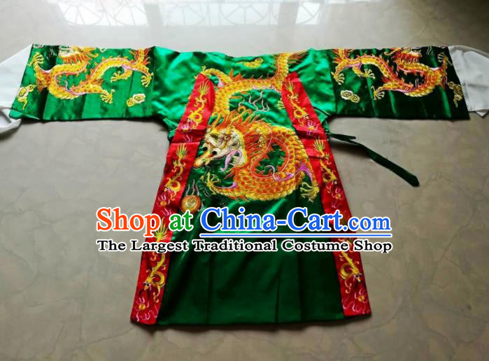 Chinese Traditional God Embroidered Green Priest Frock Taoism Deity Costume