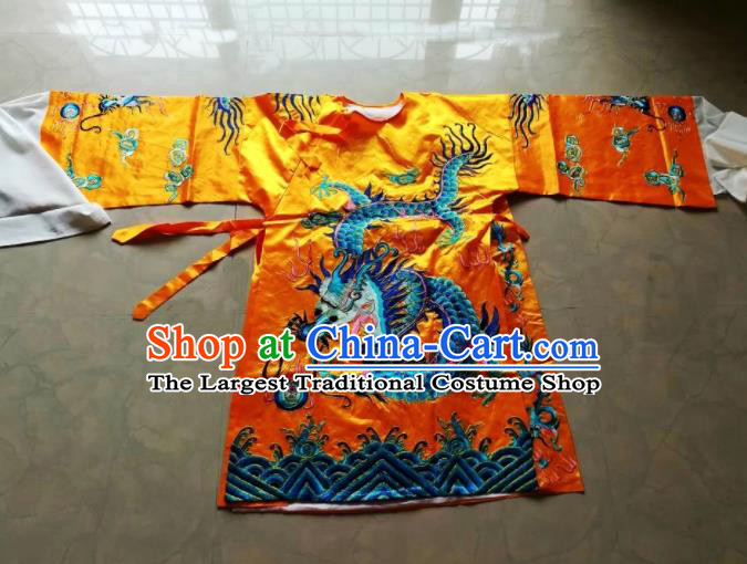 Chinese Traditional God Embroidered Golden Priest Frock Taoism Deity Costume