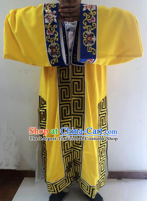 Chinese National Taoist Embroidered Eight Diagrams Yellow Priest Frock Cassock Traditional Taoism Rites Costume for Men