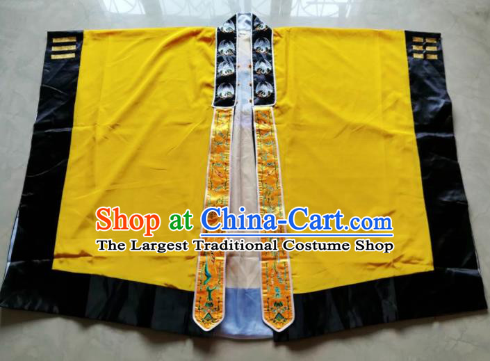 Chinese National Taoist Yellow Priest Frock Cassock Traditional Taoism Rites Costume for Men