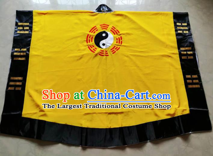 Chinese National Taoist Yellow Priest Frock Cassock Traditional Taoism Rites Costume for Men