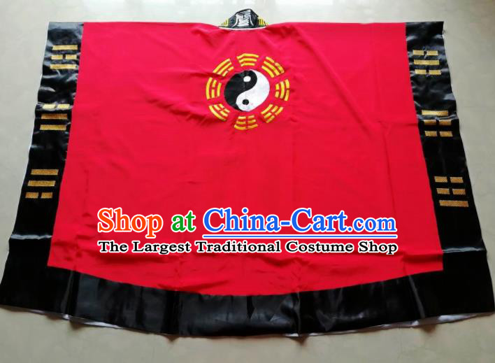 Chinese National Taoist Red Priest Frock Cassock Traditional Taoism Rites Costume for Men