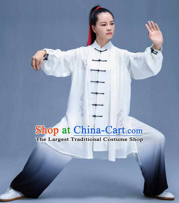 Chinese Traditional Kung Fu Embroidered Plum Blossom Garment Outfits Martial Arts Stage Show Costumes for Women