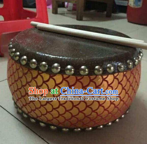 Chinese Lion Dance Red Tupan Cowhide Drum Traditional Lion Dance Musical lnstruments Drum