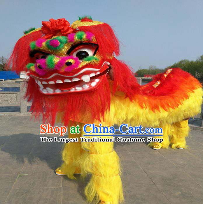 Chinese Traditional Lion Dance Fur Lion Head Top Lion Dance Competition Costumes for Adult