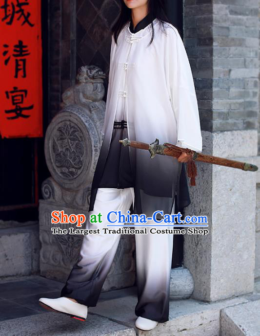 Chinese Martial Arts Stage Show Garment Outfits Traditional Tai Chi Kung Fu Costumes for Adult