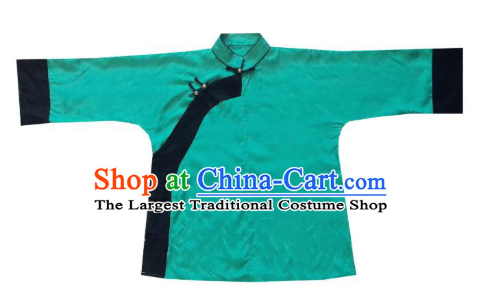 Chinese Traditional Qing Dynasty Green Shirt National Tang Suit Upper Outer Garment Blouse Costume for Women