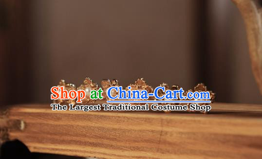 Chinese Traditional Ming Dynasty Princess Golden Hair Accessories Ancient Court Queen Hairpins for Women