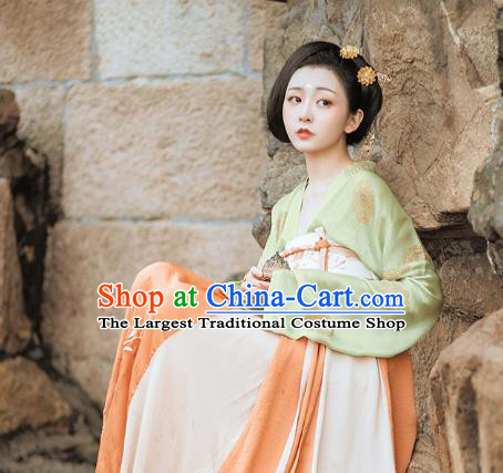 Chinese Traditional Tang Dynasty Palace Lady Dress Ancient Court Maid Historical Costumes for Women