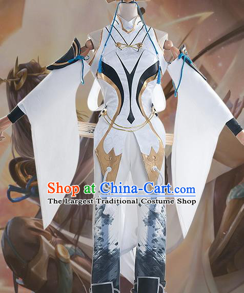 Chinese Cosplay Female Swordsman White Hanfu Dress Traditional Ancient Princess Costumes for Women