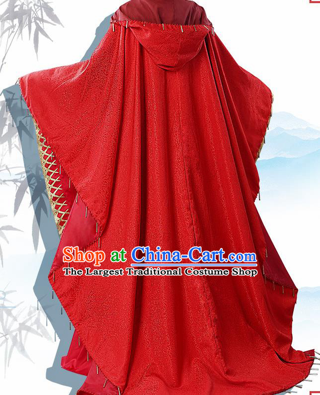 Japanese Traditional Cosplay Royal Highness Red Clothing Ancient Swordsman Costumes for Men