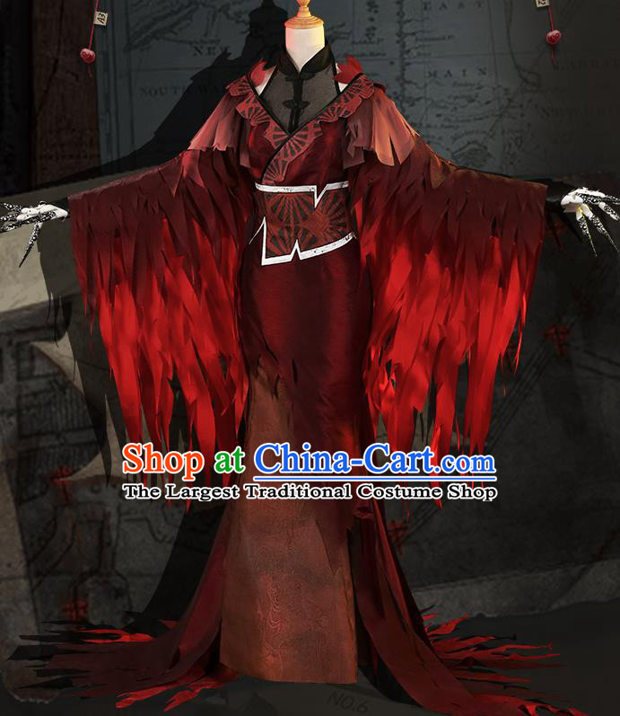 Chinese Traditional Cosplay Geisha Red Qipao Dress Ancient Swordswoman Costumes for Women