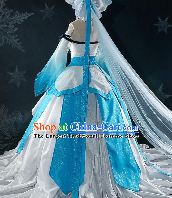 Chinese Traditional Cosplay Goddess White Dress Ancient Swordswoman Costumes for Women