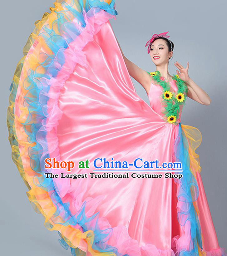 Chinese Traditional Opening Dance Pink Dress Classical Dance Stage Performance Costume for Women