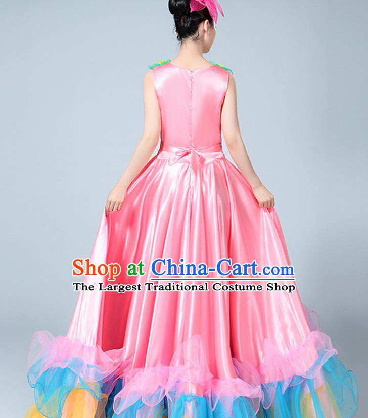 Chinese Traditional Opening Dance Pink Dress Classical Dance Stage Performance Costume for Women