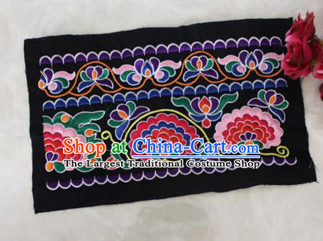 Chinese Traditional Embroidered Black Applique Embroidery Patch Embroidery Craft Accessories