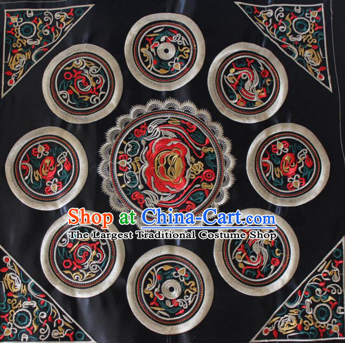 Chinese Traditional Embroidered Black Applique Embroidery Patch Embroidery Craft Accessories