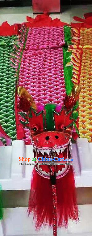 Chinese Traditional Dragon Dance Red Dragon Head Lantern Festival Folk Dance Prop